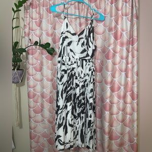 Nine West Black and White Pleated Dress